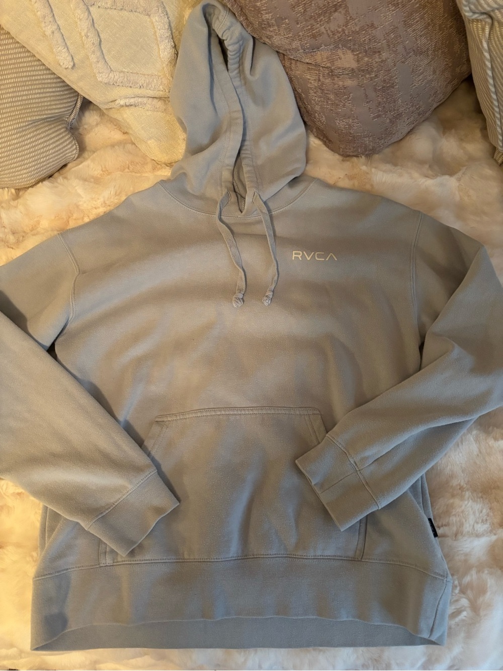 RVCA Men's Pale Blue Pullover Hoodie